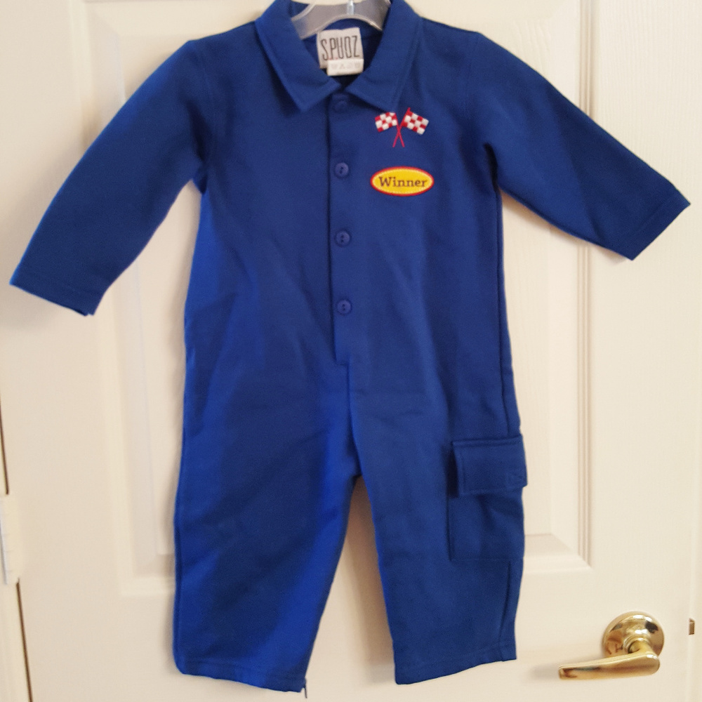 Kids JUMPSUIT Fleece STOCK CAR Winner NWT Designer Kids Wear Sweet Potatoes